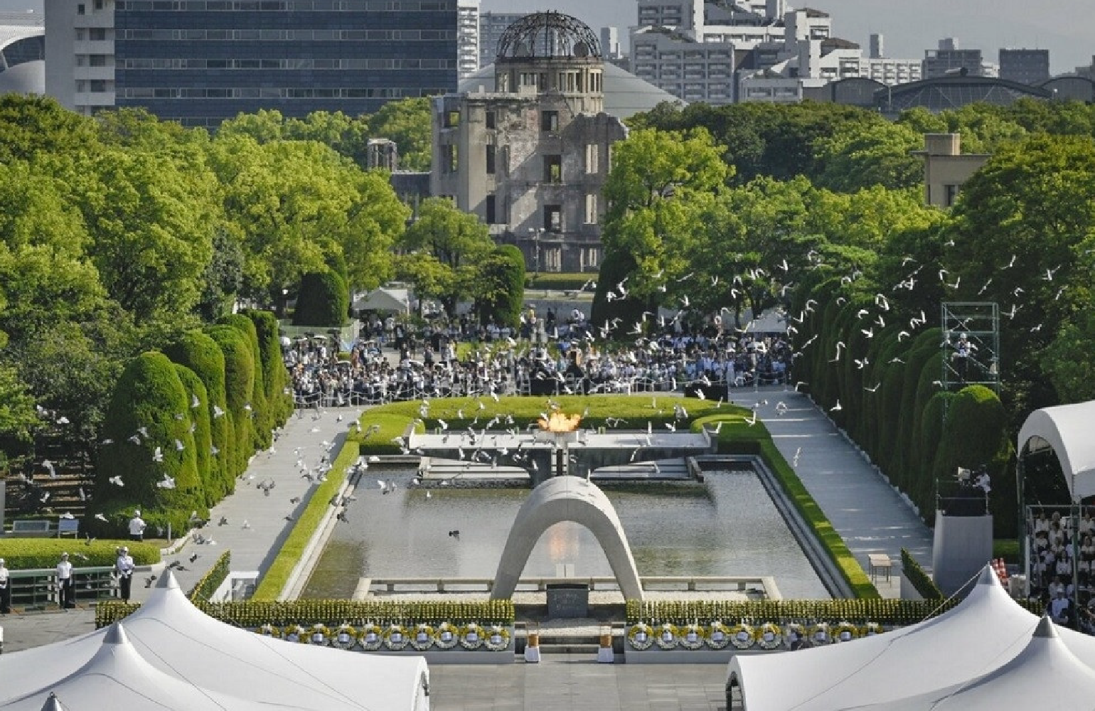 Nhật Bản tưởng niệm 80 năm ngày Mỹ ném bom nguyên tử xuống Hiroshima